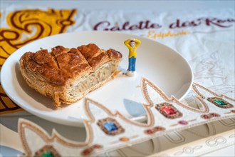 On January 6, a Galette des Rois is savoured in France, hoping to find the lucky charm hidden inside, which willl make you king/queen for a day