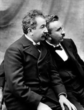 The Lumiere Brothers. Portrait of The Lumière brothers, Auguste Marie Louis Nicolas Lumière (1862-1954) and Louis Jean Lumière (1864-1948). Auguste is on the left, Louis on the right.