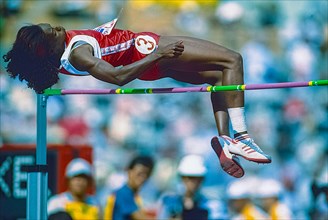 Jackie Joyner-Kersee competing in the Heptathlon at the 1988 Olympic Summer Games.