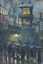Hans Baluschek
German school
Rain
1917
Gouache et pastel sur papier (49,5 x 33 cm)
Collection