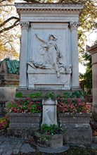 The ornate tomb of French historian and writer Jules Michelet in Paris' Père Lachaise Cemetery, designed by Jean-Louis Pascal.