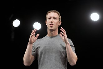 BARCELONA, Feb. 21, 2016 -- Founder and CEO of Facebook Mark Zuckerberg gives a speech during the unveiling ceremony of the new Samsung Galaxy S7 and Galaxy S7 edge smarthphones on the eve of the offi...