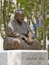 The statue of Gertrude Stein in Bryant Park Manhattan New York City USA
