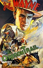 OREGON TRAIL poster for 1936 Republic film with John Wayne - there are several other films with same title but no John Wayne
