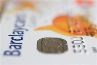 A smart card, chip card, or integrated circuit card ICC on goldfish barclaycard