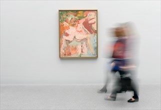 Visitors walk past the painting 'Flowers, Mary's Table' from 1971 by Willem de Kooning at the Pinakothek der Moderne in Munich, Germany, 29 March 2012. On the occasion of its 10th anniversary the Pina...