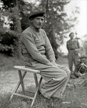 Le Général britannique B. Montgomery lors de la 1ère conférence de presse depuis le début de la