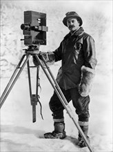 Herbert George Ponting and cinematograph, Antarctica, January 1912