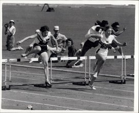 Aug. 31, 1960 - Olympic Games In Rome. Mary Bignal Wins Her Hurdles Heat. Photo shows Britain's Mary Bignal seen leading over the last hurdle to win her heat in the Women's 80 Metres hurdles, to quali...
