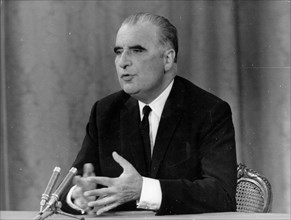 Georges Pompidou speaking at a conference
