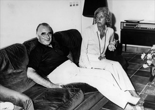 President Georges Pompidou on couch with Claude