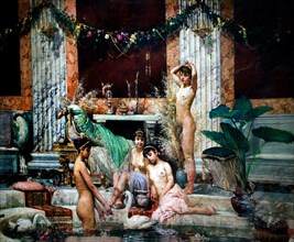 Frigidarium 1882  Alessandro Pigna 1862-1919  Italy Italian ( A frigidarium is a large cold pool of Roman baths. It would be entered after the caldarium and the tepidarium, which were used to open the...