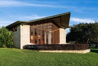 Danforth Chapel exterior designed by Frank Loyd Wright, Florida Southern College, Lakeland, Florida, USA