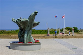 Sculpture Remembrance and Renewal at the Juno Beach Centre, World War Two museum at Courseulles-sur-Mer, Calvados, Normandy, France