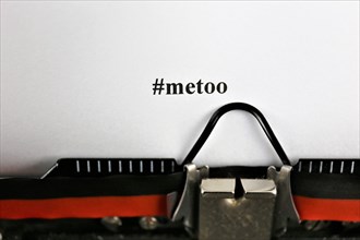 An concept image of a vintage typewriter with the  MeToo