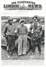 1944 Illustrated London News Field Marshal Montgomery with US General Omar Bradley & General Sir Miles Dempsey