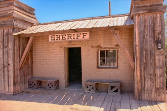 Sheriff's office building at the Old Tucson Film Studios amusement park in Arizona