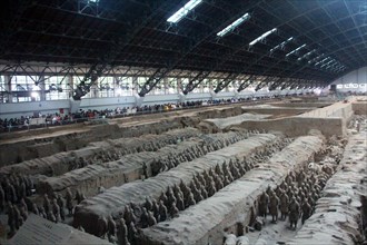 November 1, 2018 - Xi'An, Xi'an, China - XiÃ¢â‚¬â„¢an, CHINA-The Terracotta Army is a collection of terracotta sculptures depicting the armies of Qin Shi Huang, the first Emperor of China. It is a for...