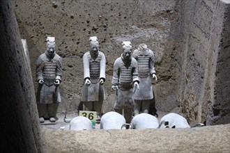 November 1, 2018 - Xi'An, Xi'an, China - XiÃ¢â‚¬â„¢an, CHINA-The Terracotta Army is a collection of terracotta sculptures depicting the armies of Qin Shi Huang, the first Emperor of China. It is a for...