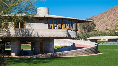 Exterior of the David and Gladys Wright house designed by Frank Lloyd Wright, Phoenix, Arizona