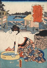 Utagawa Kunisada - Komachi Washing Soshi 1853