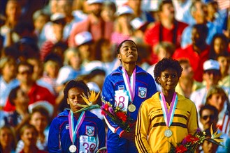 Evelyn Ashford (USA) competing at the 1984 Olympoic Summer Games.