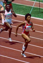 Florence Griffith Joyner (USA) competing at the 1984 Olympoic Summer Games.