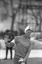 Winter Olympics in Grenoble. Ans Schut rides after her ride on the 3000 meters, in which she set an Olympic record. Date: February 12, 1968 Location: Grenoble Keywords: skating, sports Person name: Sc...