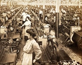 LEVIS Denim weave room at the White Oak Cotton Mills, Greensboro, North Carolina,  in 1909
