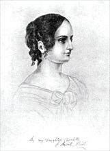 ANNE BRONTË (1820-1849) English poet and novellst sketched by her sister Charlotte about 1835