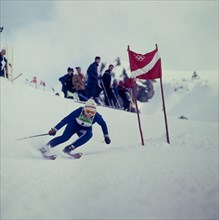 French skier Isabelle Mir, Female Giant slalom, Winter Olympic Games, Grenoble, Isere, france, 1968