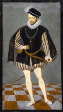 Charles IX (1550-1574), King of France, portrait painting by School of François Clouet , circa 1574