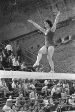 Olympic Games in Rome, M. Meiburg in action, September 11, 1960, gymnastics, The Netherlands, 20th century press agency photo, news to remember, documentary, historic photography 1945-1990, visual sto...