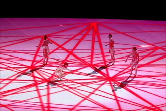 Tokyo, Japan, 23 July, 2021. Performers dance during the Opening Ceremony of the Tokyo 2020 Olympic Games at Olympic Stadium. Credit: Pete Dovgan/Speed Media/Alamy Live News