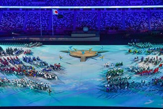 TOKYO, JAPAN - AUGUST 24: General overview during the Opening Ceremony of the Tokyo 2020 Paralympic Games at the Olympic Stadium on August 24, 2021 in Tokyo, Japan (Photo by Ilse Schaffers/Orange Pict...