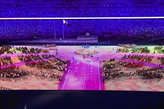 TOKYO, JAPAN - AUGUST 24: General overview during the Opening Ceremony of the Tokyo 2020 Paralympic Games at the Olympic Stadium on August 24, 2021 in Tokyo, Japan (Photo by Ilse Schaffers/Orange Pict...