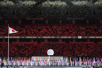 TOKYO, JAPAN - AUGUST 24: General overview during the Opening Ceremony of the Tokyo 2020 Paralympic Games at the Olympic Stadium on August 24, 2021 in Tokyo, Japan (Photo by Helene Wiesenhaan/Orange P...