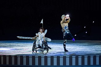 TOKYO, JAPAN. 24th Aug, 2021.Japanese disable artists perform during the 2020 Tokyo Paralympic Games Opening Ceremony at Olympic Stadium on Tuesday, August 24, 2021 in TOKYO, JAPAN.Credit: Taka G Wu...