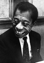 James Baldwin (1924-1987), African-American novelist, essayist, and short story writer, seen here at Brussels Restaurant in New York City, October, 1967.