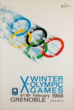 Vintage1968 Winter Olympic Games poster - 
Grenoble, Xth Olympic Winter Games, Grenoble 1968
By Jean BRIAN