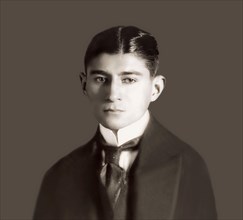 Portrait of Franz Kafka, 1883 – 1924, German-speaking Bohemian novelist, digitally edited according to a photograph taken in 1910