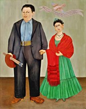 "Frieda and Diego Rivera, 1931 (oil on canvas) by Artist Kahlo, Frida (1907-54) / Mexican."