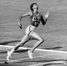Wilma Rudolph. The U.S sprinter, Wilma Glodean Rudolph (1940-1994) winning the 100 metres race at the 1960 Olympics.