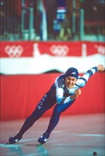 Unified Team athlete competing in the Women's 500m at the 1992 Olympic Winter Games.