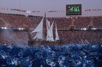 open ceremony vertical "olympic games" Barcelona