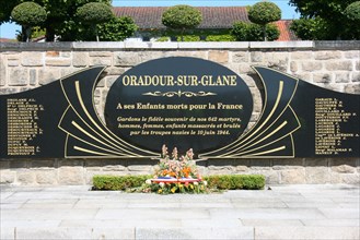 memorial outside the village of Oradour-sur-Glane, France