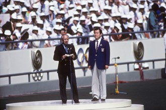 IOC President Juan Antonio Samaranch during the Opening Ceremonies at the1988 Olympic Summer Games, Seoul Korea.