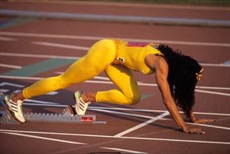 Florence Griffith- Joyner at the 1988 US Olympic Track and Field Trials.
