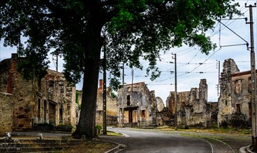 Scene in the village of Oradour-sur-Glane - The Village of the Martyrs, France