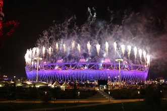 Fireworks at the Opening ceremony of the London 2012 Paralympic games